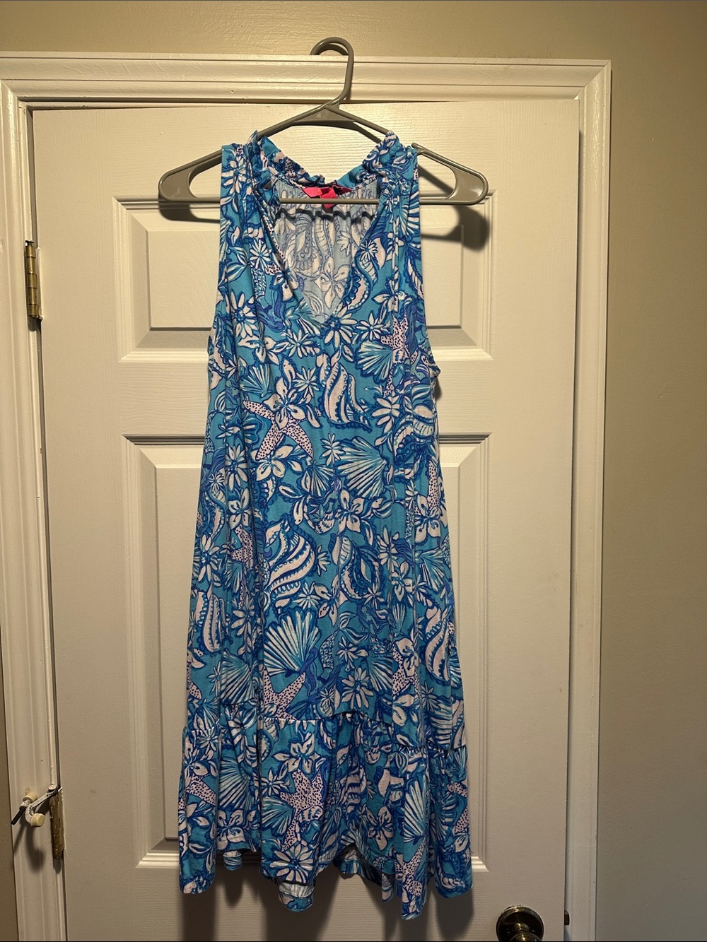 Lilly Pulitzer Blue Tropical Floral Sleeveless Dress